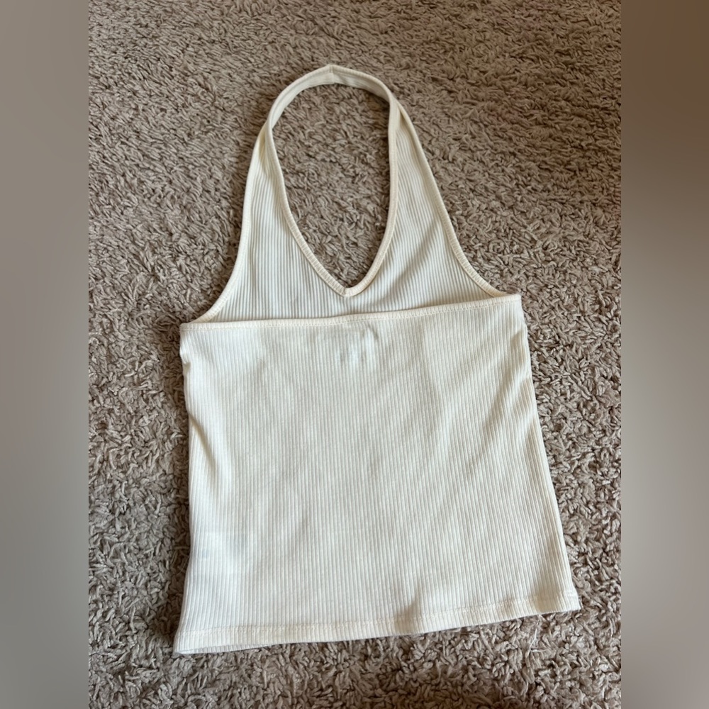 American eagle cream halter top size xs